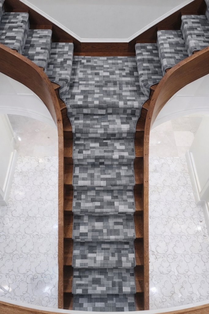 Curved Dual Staircase Runner