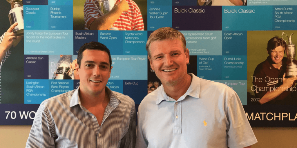 With Ernie Els — ASM Sports co-founder