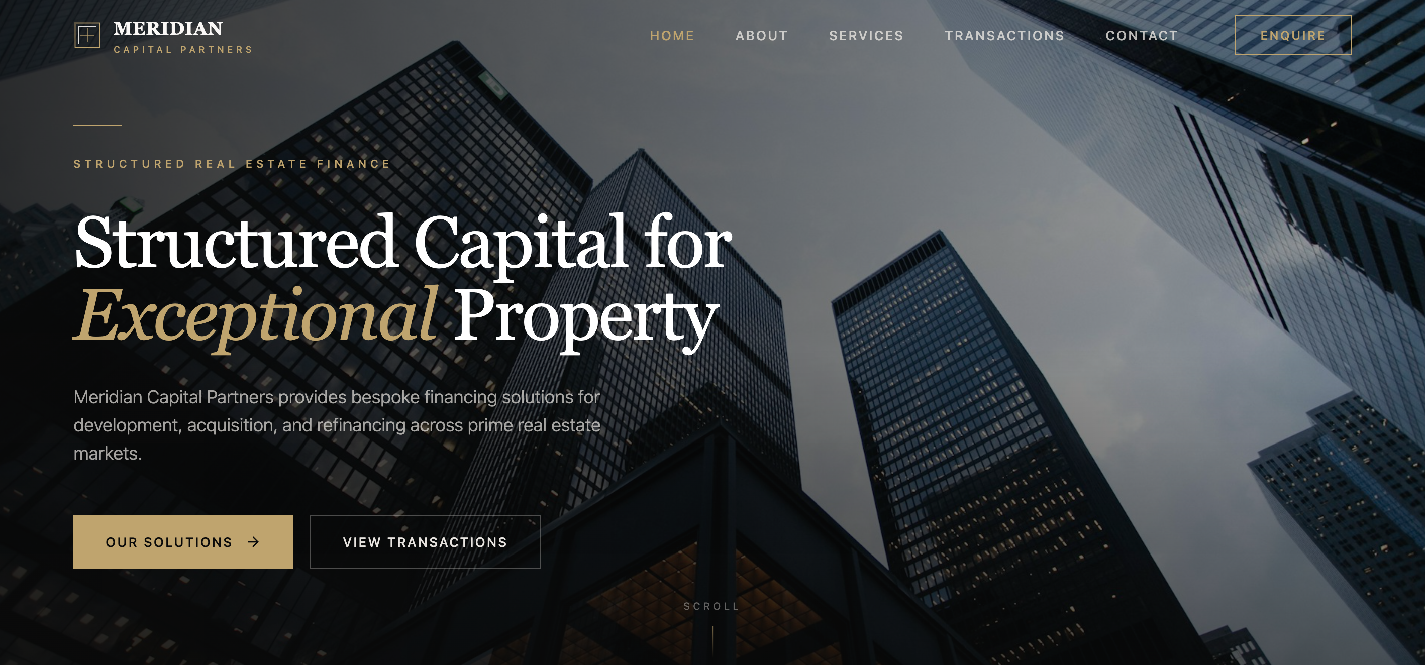 Meridian – Private Equity & Capital Firm Website Template template preview