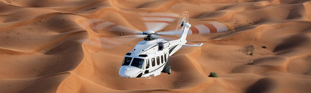 Helicopter Flying Over Desert