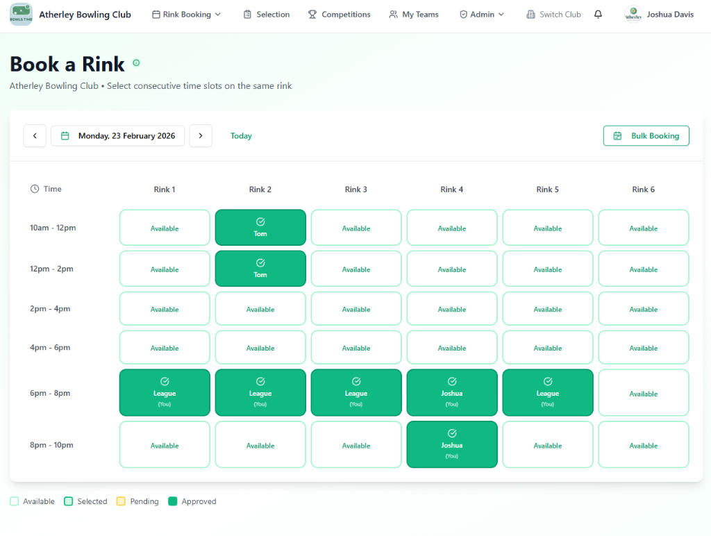 Smart Rink Booking