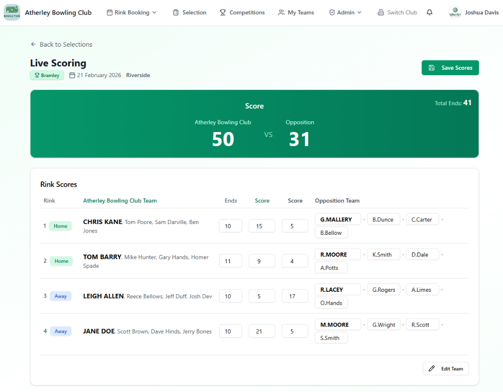 Live Match Scoring