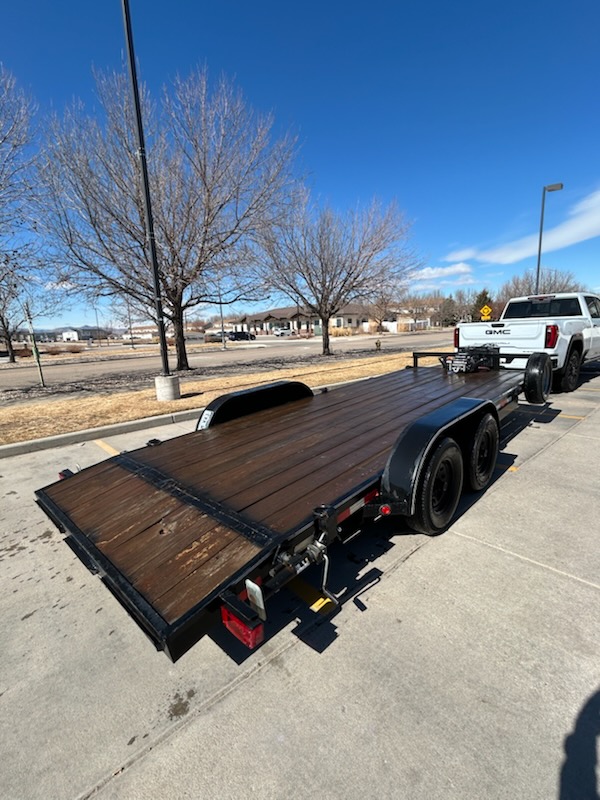 Car hauler trailer side profile Precision Rentals Wellington CO