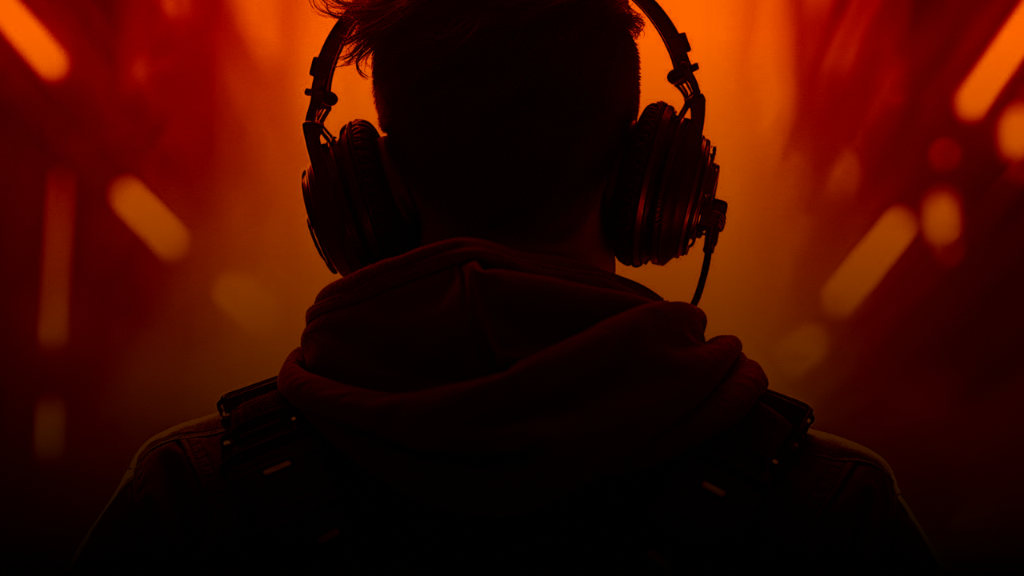Gamer with headphones
