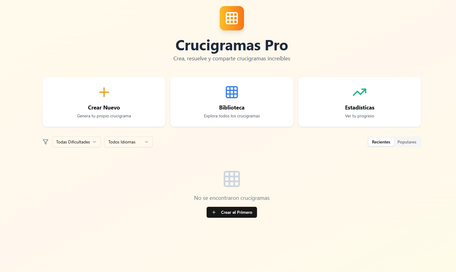 Crucigrama template preview