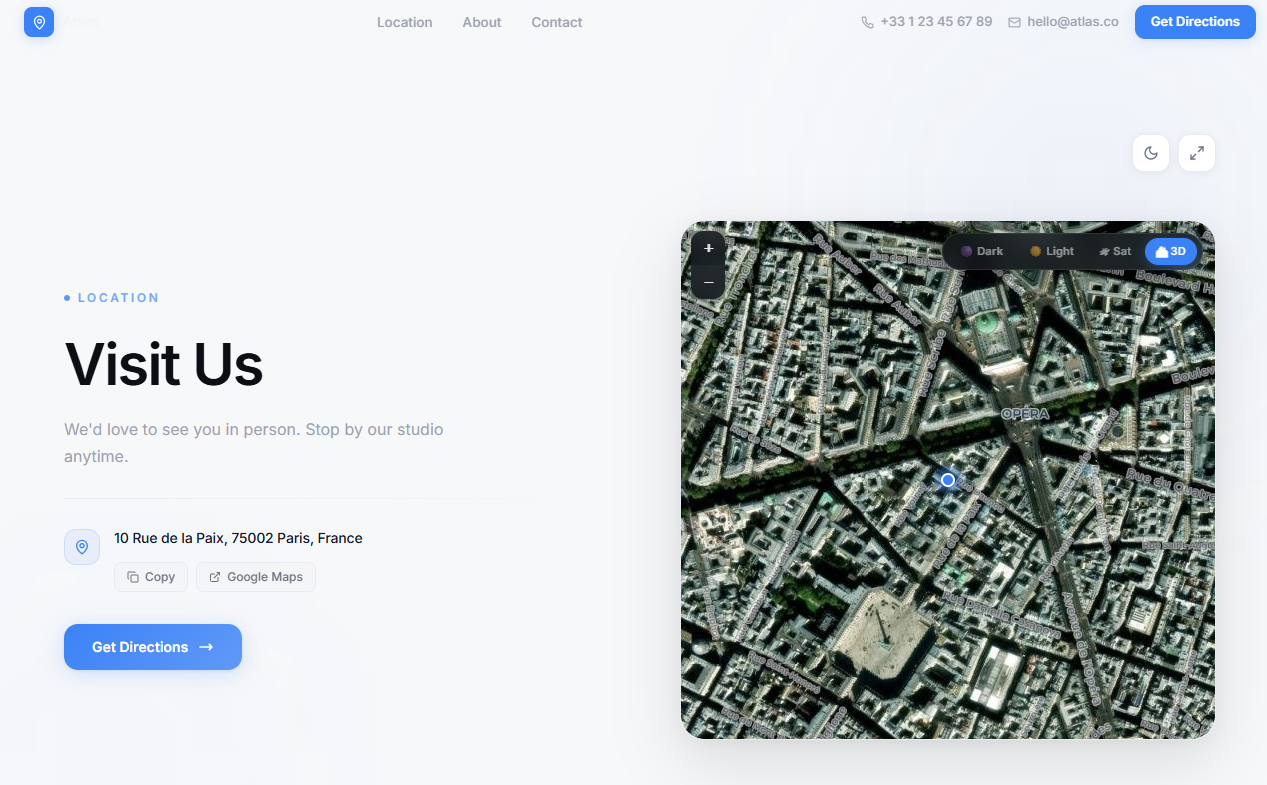 Company Location Section template preview