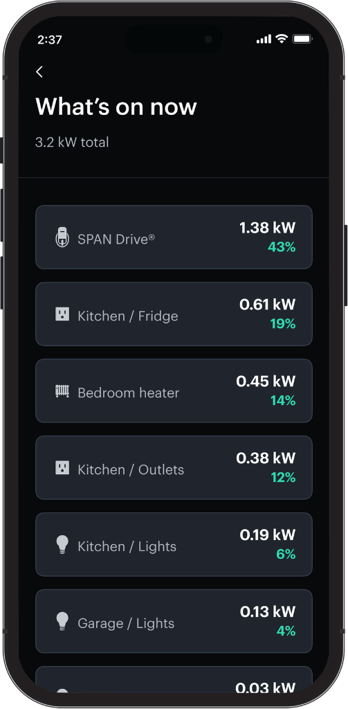 SPAN app energy monitoring