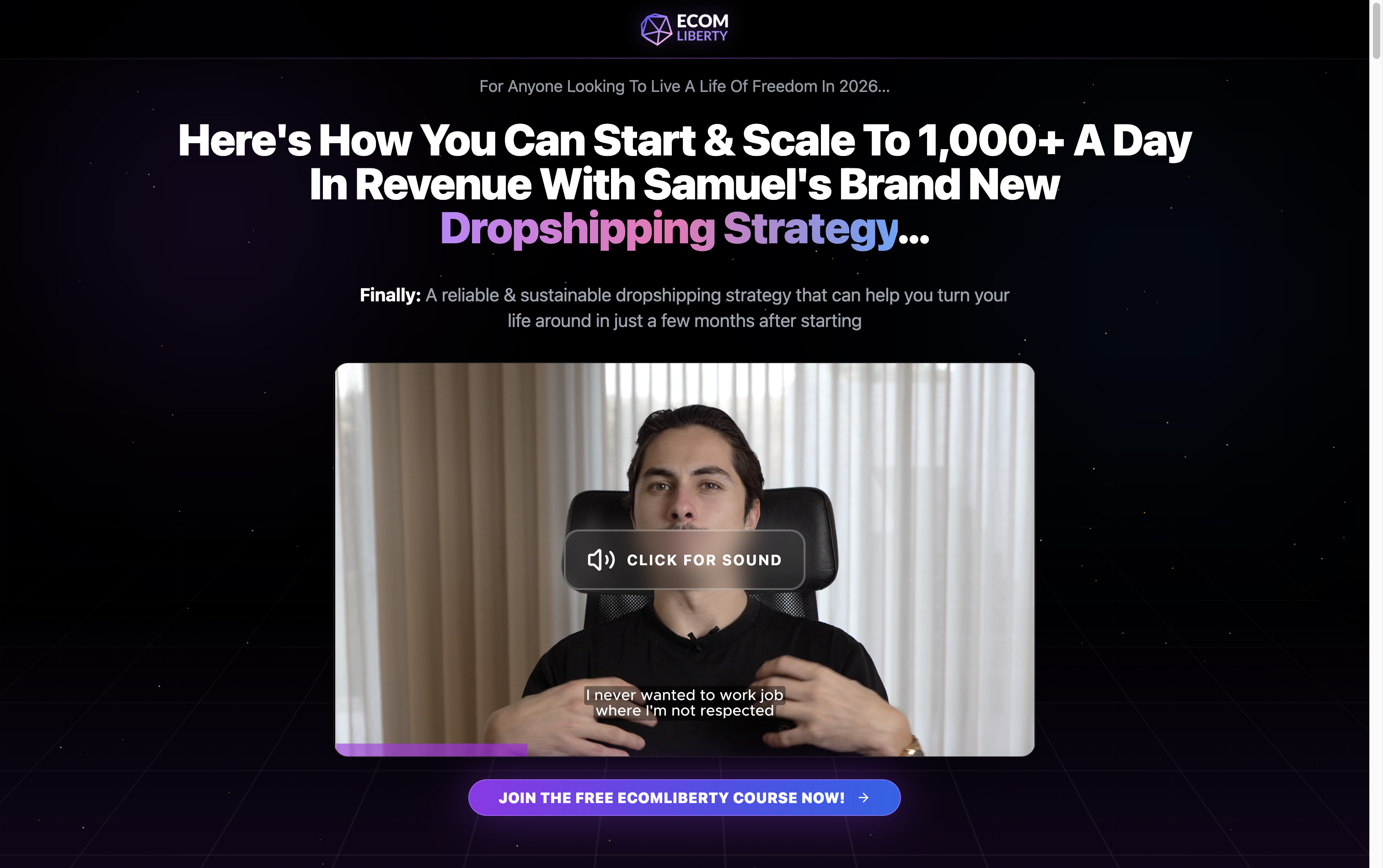 EcomLiberty | Free Course template preview