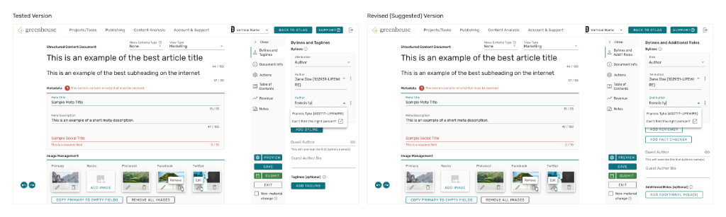 Tested vs Final Revised (Suggested) Version
