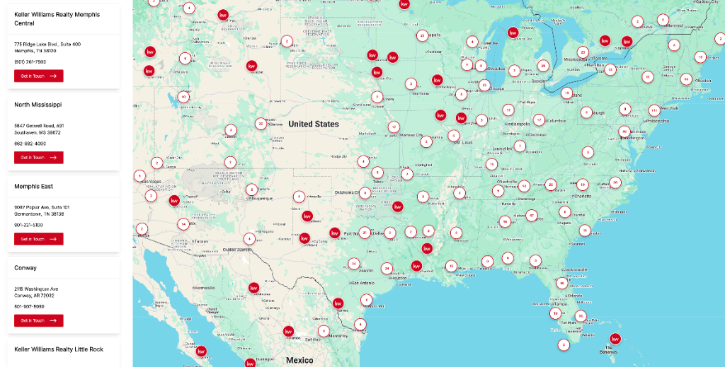 Keller Williams Market Centers Map