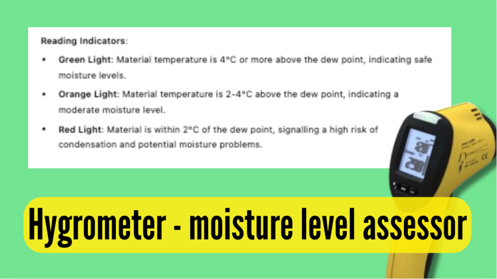 Hygrometer - moisture level assessor reading indicators