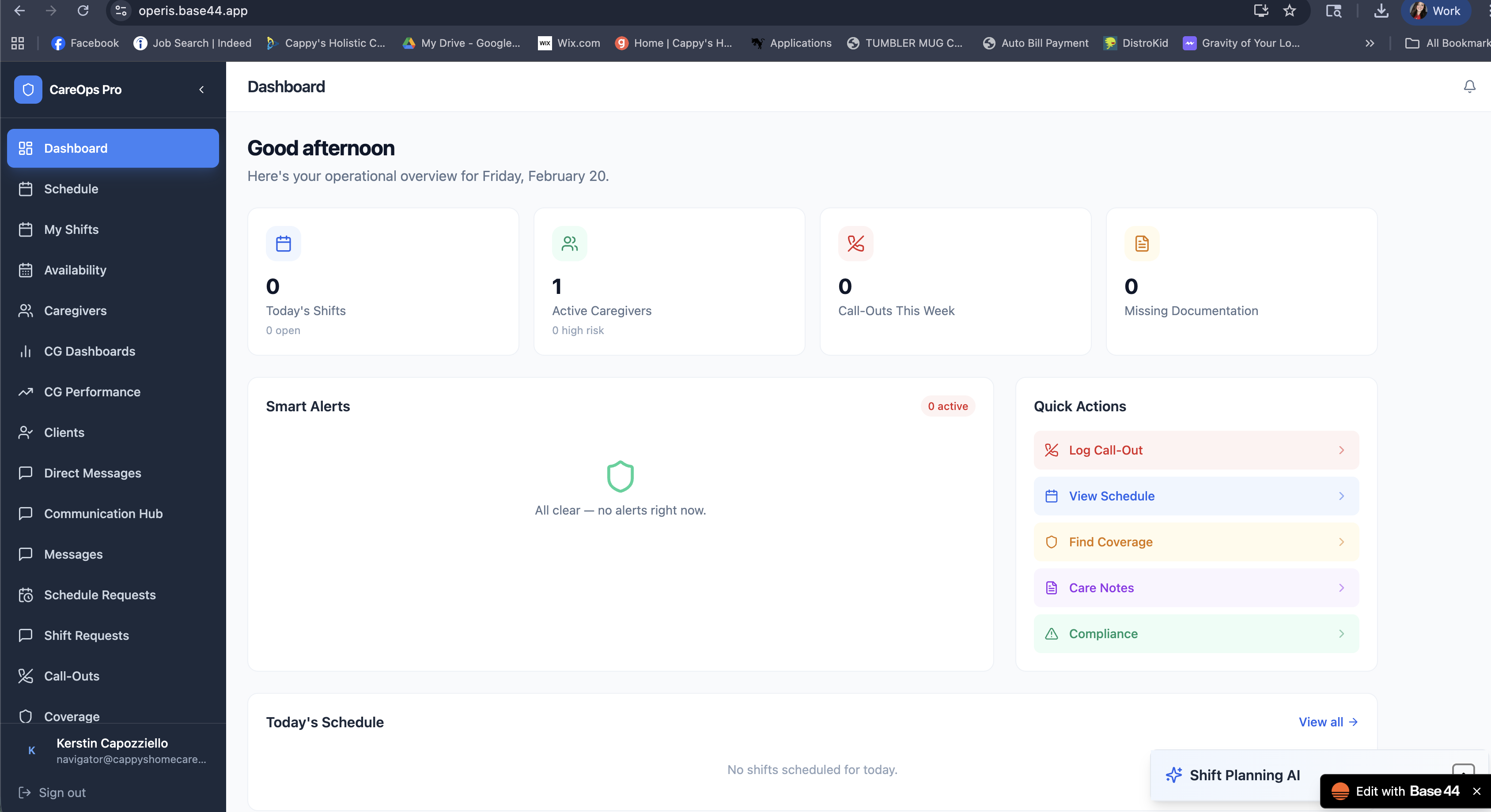OperisCare template preview