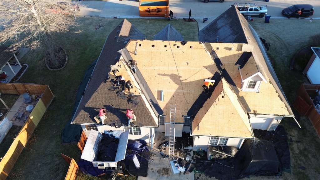 Deck exposed — mid-project