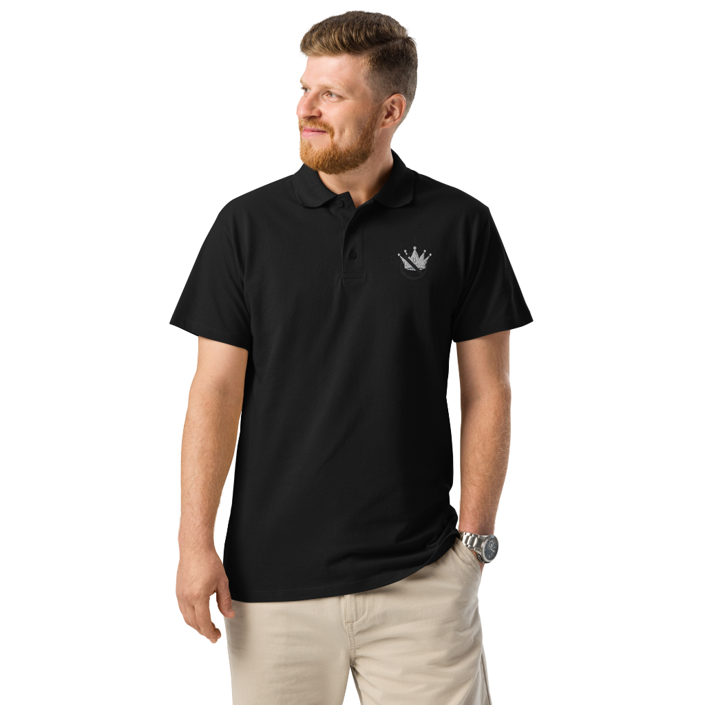 No Kings logo-Premium pique polo shirt front