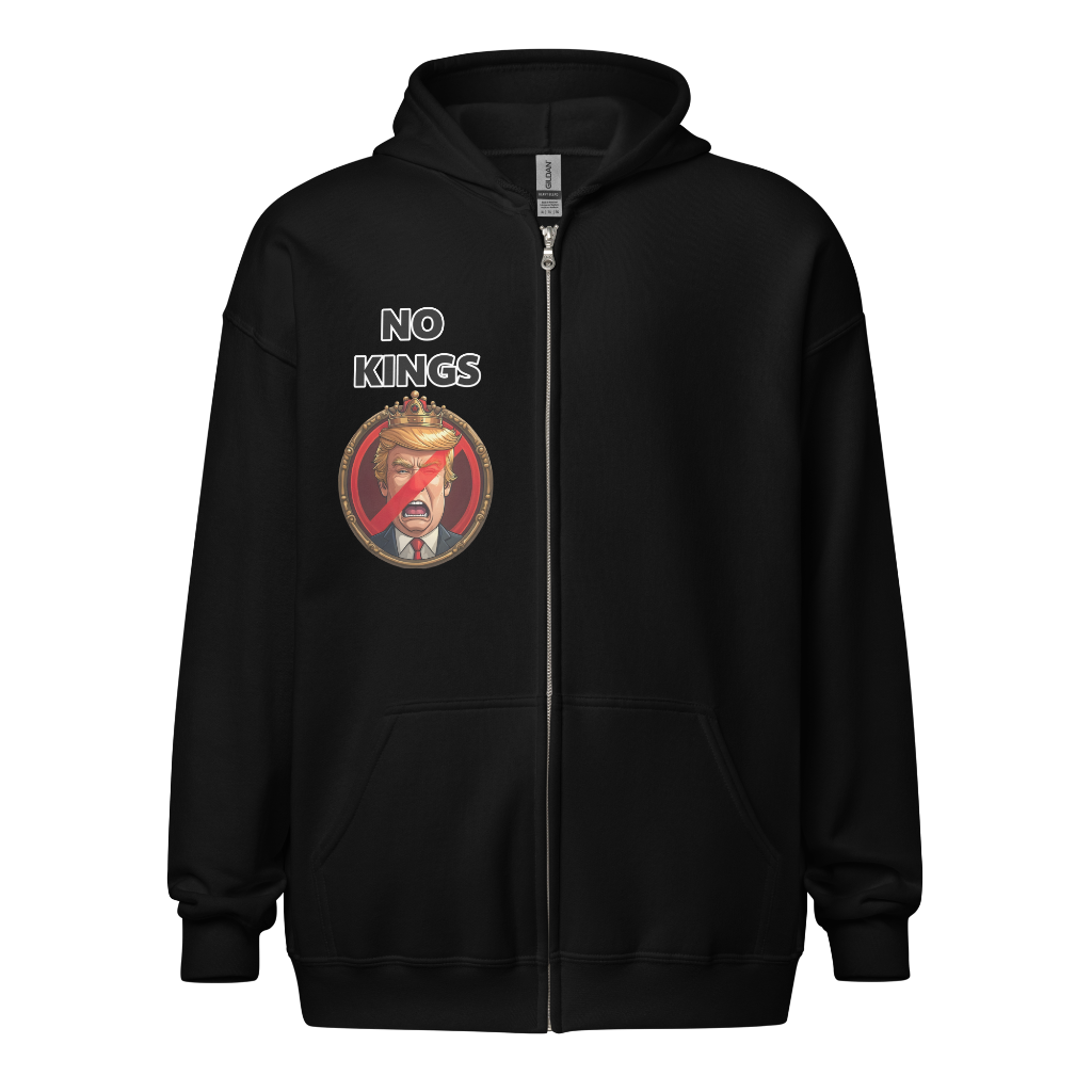 No Kings-Unisex heavy blend zip hoodie front