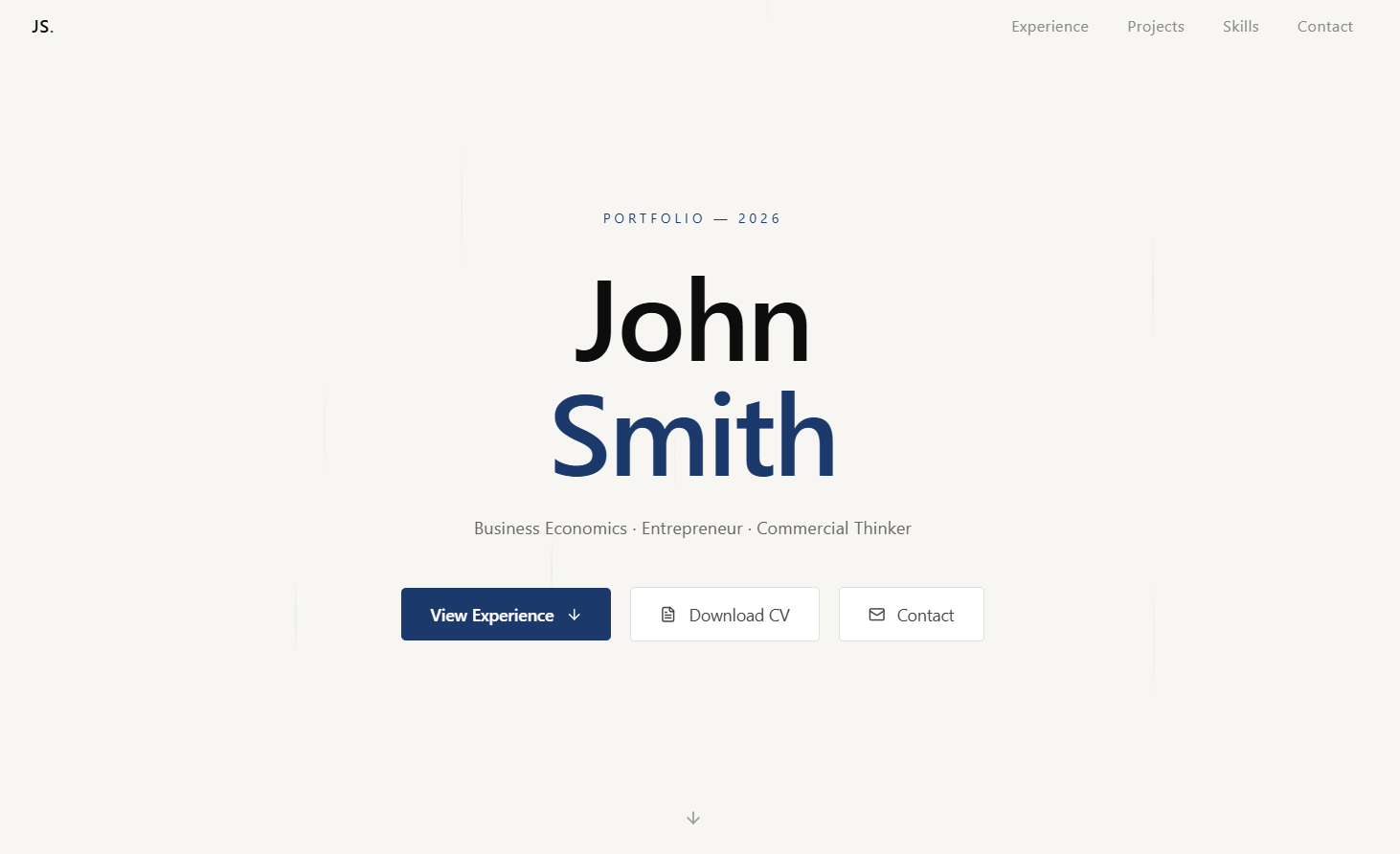 Professional Personal Website template preview
