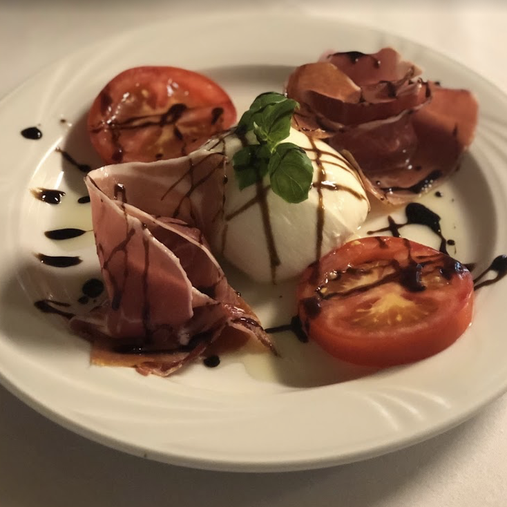 Prosciutto and mozzarella appetizer
