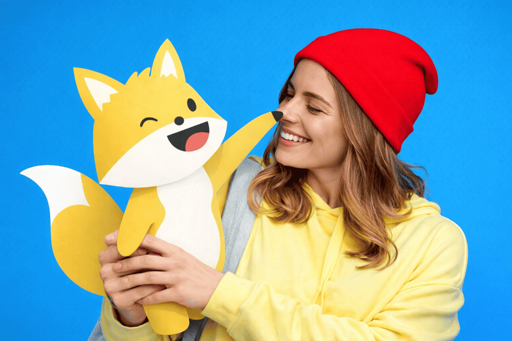Yellow Fox Mascot