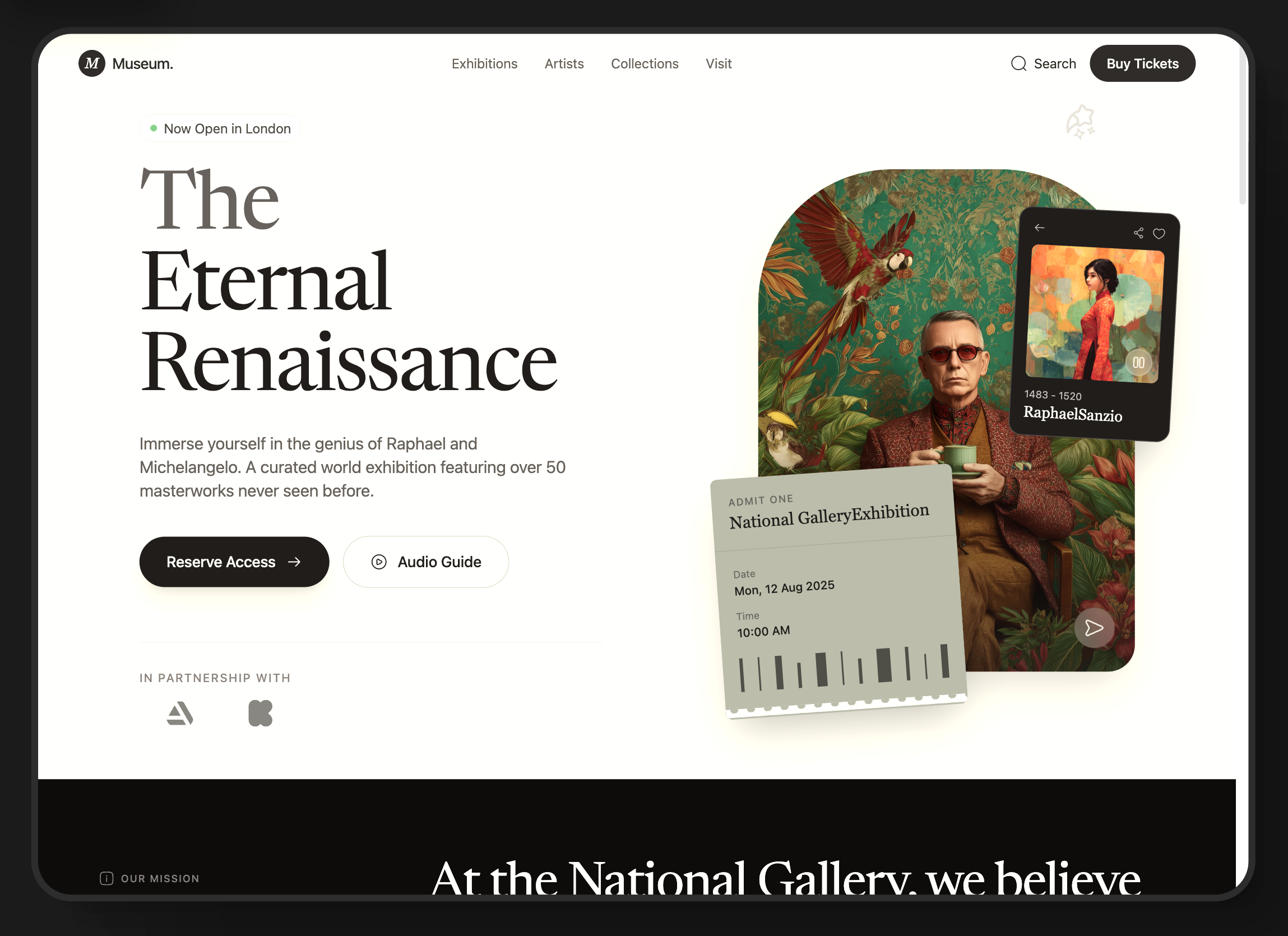 Meusuem Exhibition Landing Page template preview