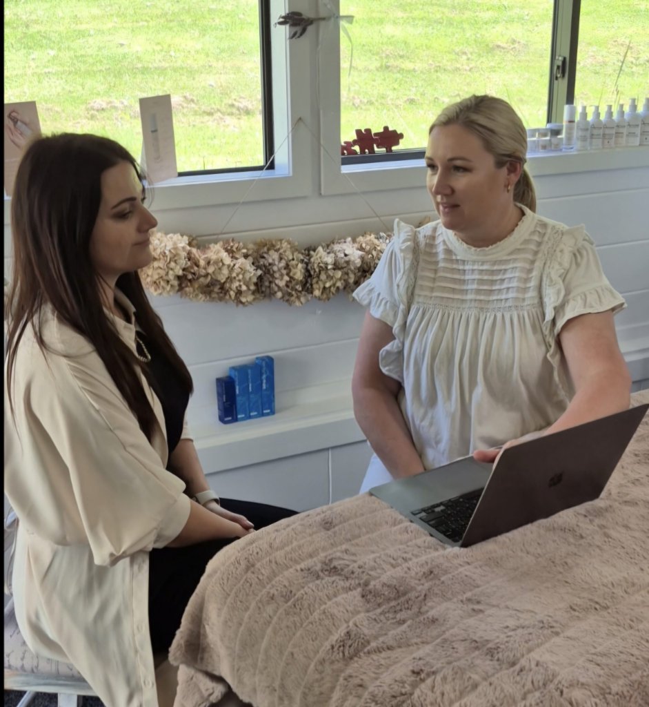 Claire with client consultation
