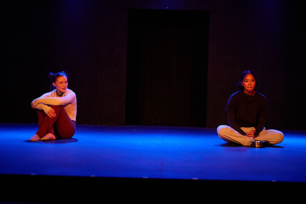 Directed by Dr. Kate Busselle
Written by Mallory Jane Weiss
Intimacy Designer: Miriam Eleanor
Vocal and Dialect Coach: Dr. Joe Alberti
Sound Designer: Jose Antonio Otero
Lighting Designer: Conner Lin
Programmer & Production Electrician: Ruby Ravsten
Head of Electrics: Lucas Knapp
Production Dramaturg: Anna Halza
Photography: Travis Caperton