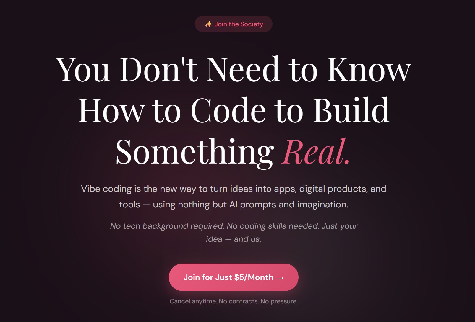 Affiliate Vibe Coding Society Landing PageTemplate template preview