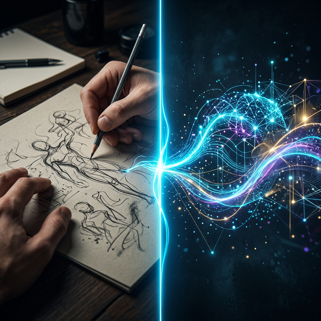 Human creativity enhanced by AI