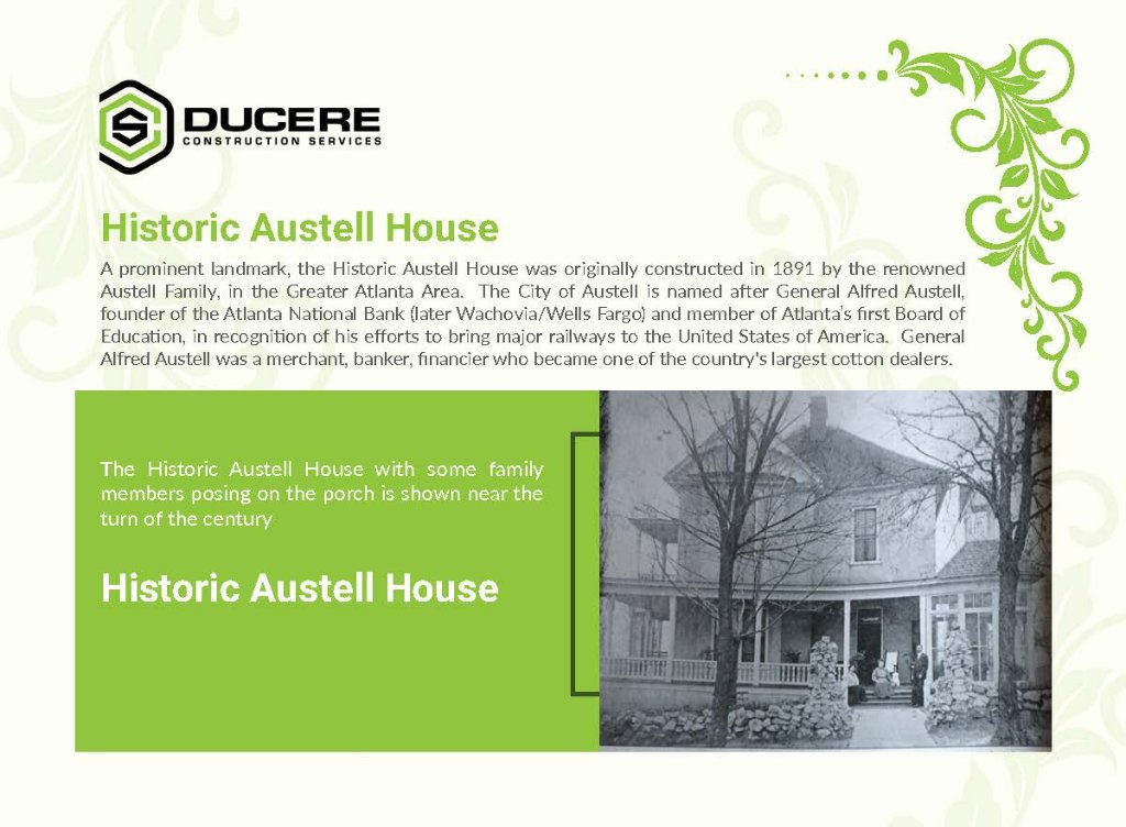 Historic Austell House with family members on the porch at the turn of the century