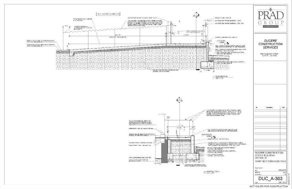 Ramp sections and accessibility details Historic Austell House ADA compliance drawings