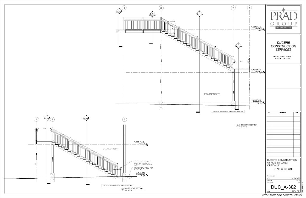 Additional stair sections Historic Austell House Victorian staircase restoration drawings