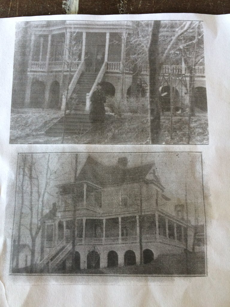 Historic images showing the Austell House through different eras