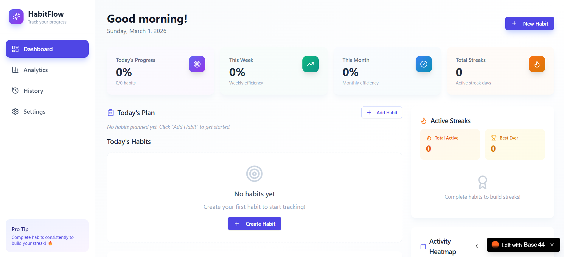 Habit Tracker template preview