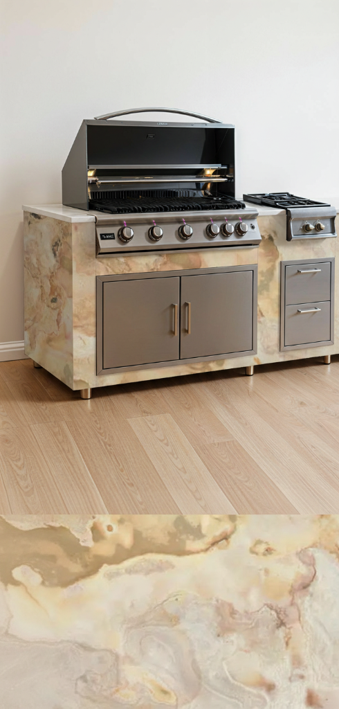 Stone Outdoor Kitchen - Onyx Stone