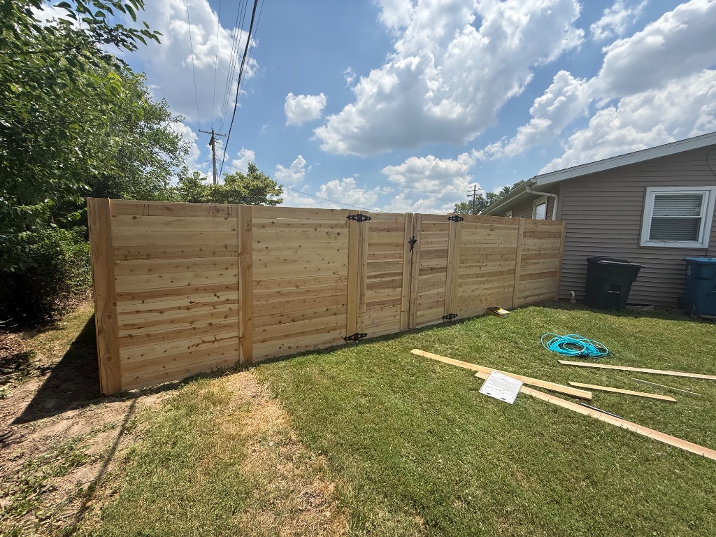 Wood Privacy Fence Complete - Gertz FenceWorks LLC, Collinsville IL