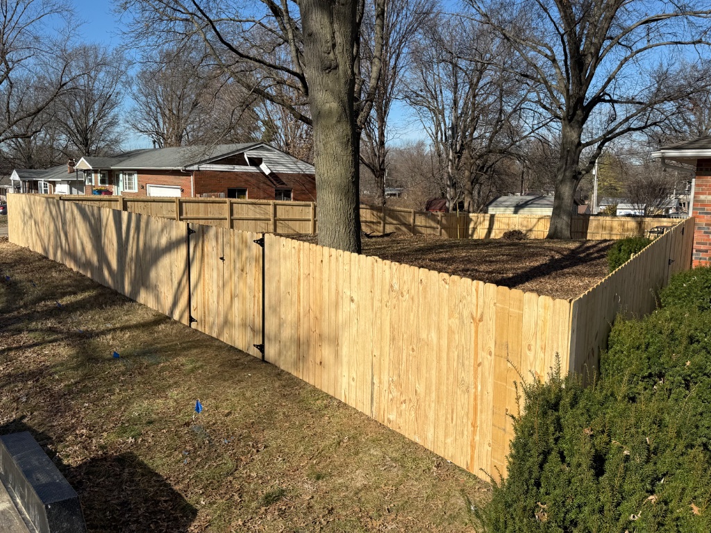 Wood Privacy Fence with Gate - Gertz FenceWorks LLC, Collinsville IL