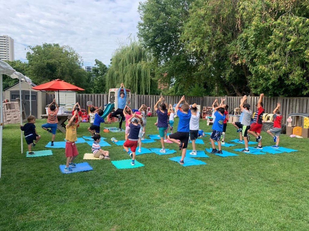 Tree pose in the park