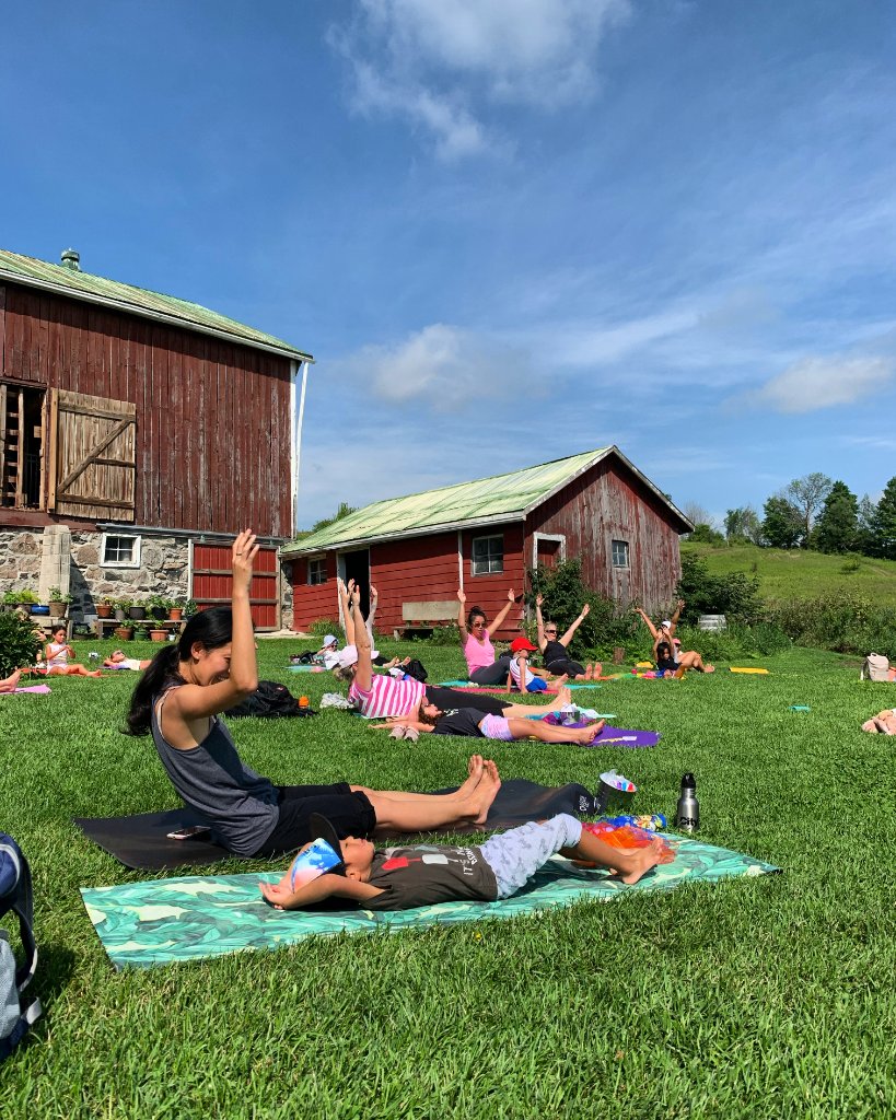 Park yoga class
