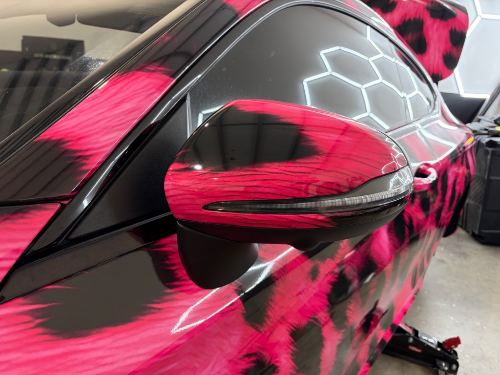 Pink Leopard Wrap — Mirror Detail