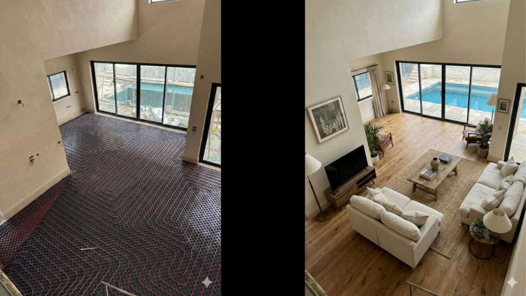 Radiant floor heating installation
