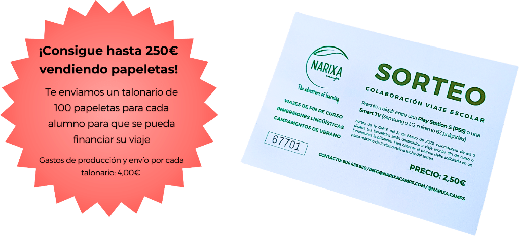 ¡Consigue hasta 250€ vendiendo papeletas! Sorteo colaboración viaje escolar