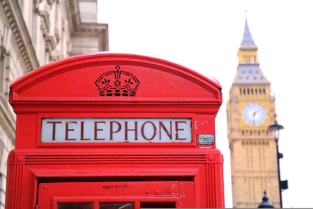Cabina telefónica de Londres con Big Ben