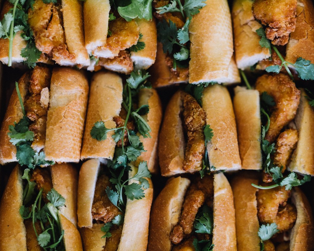Bánh Mì — Vietnamese baguettes filled with coriander and crispy fillings