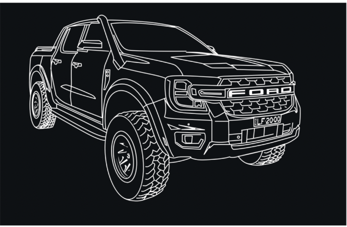 Ford Ranger Raptor — Line Art