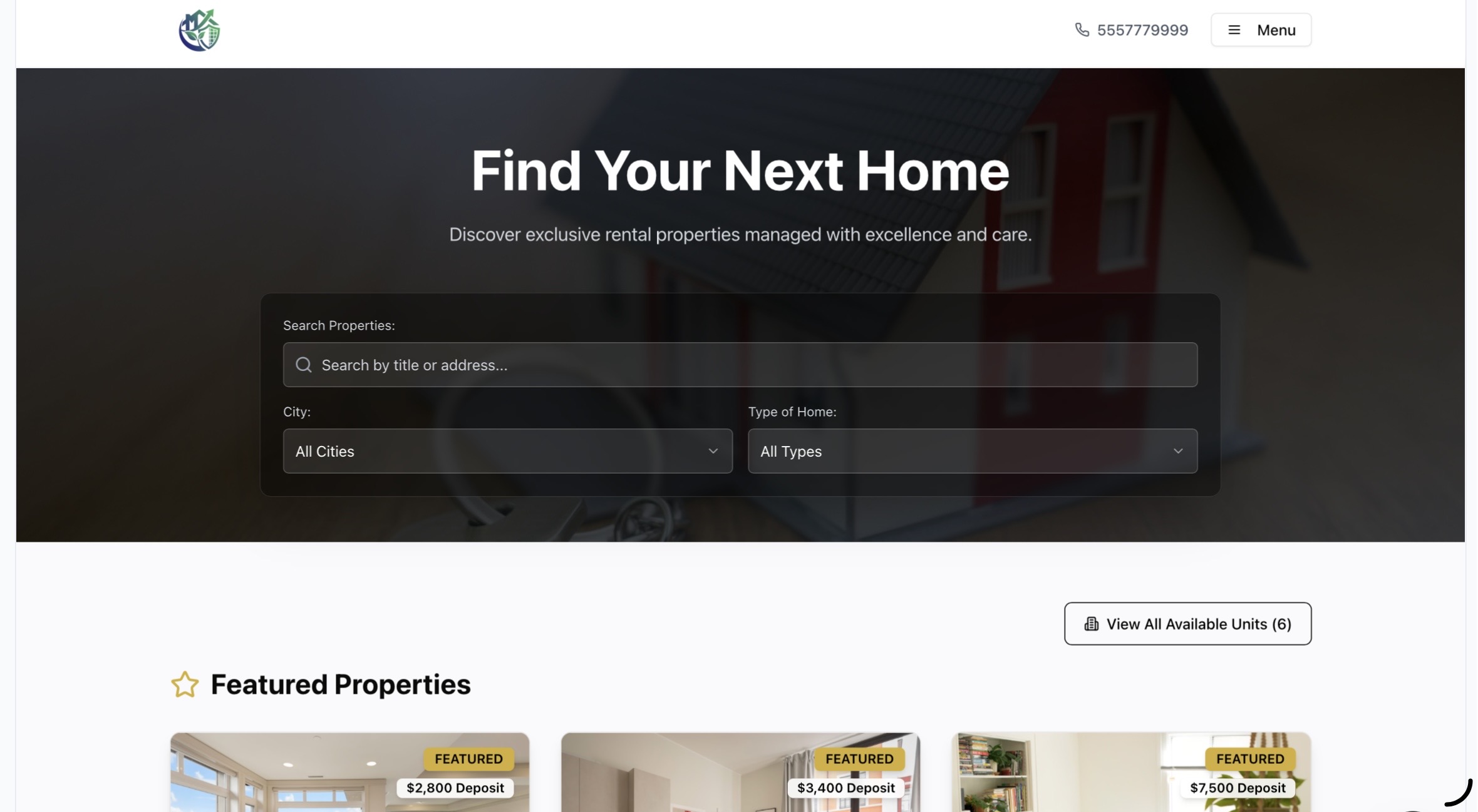 Property Management Website  template preview