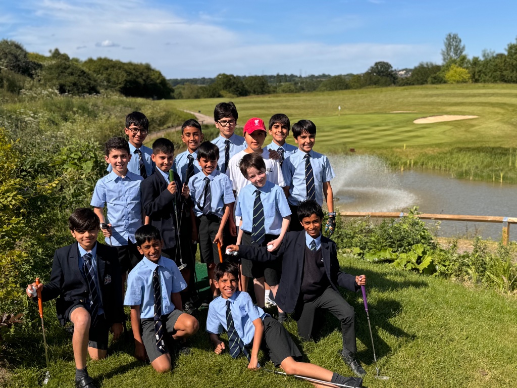 School group at golf club