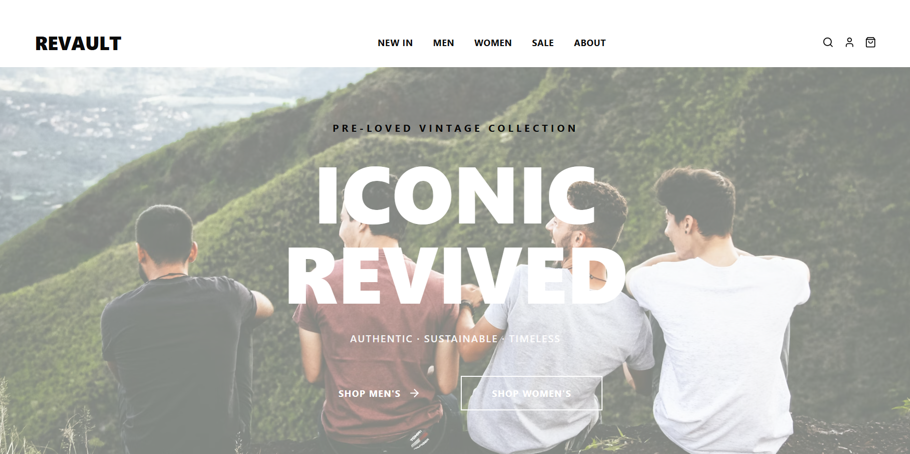 Revault vintage clothing store template preview