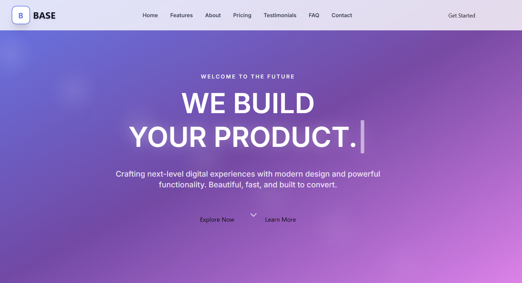 Single page landing site template preview