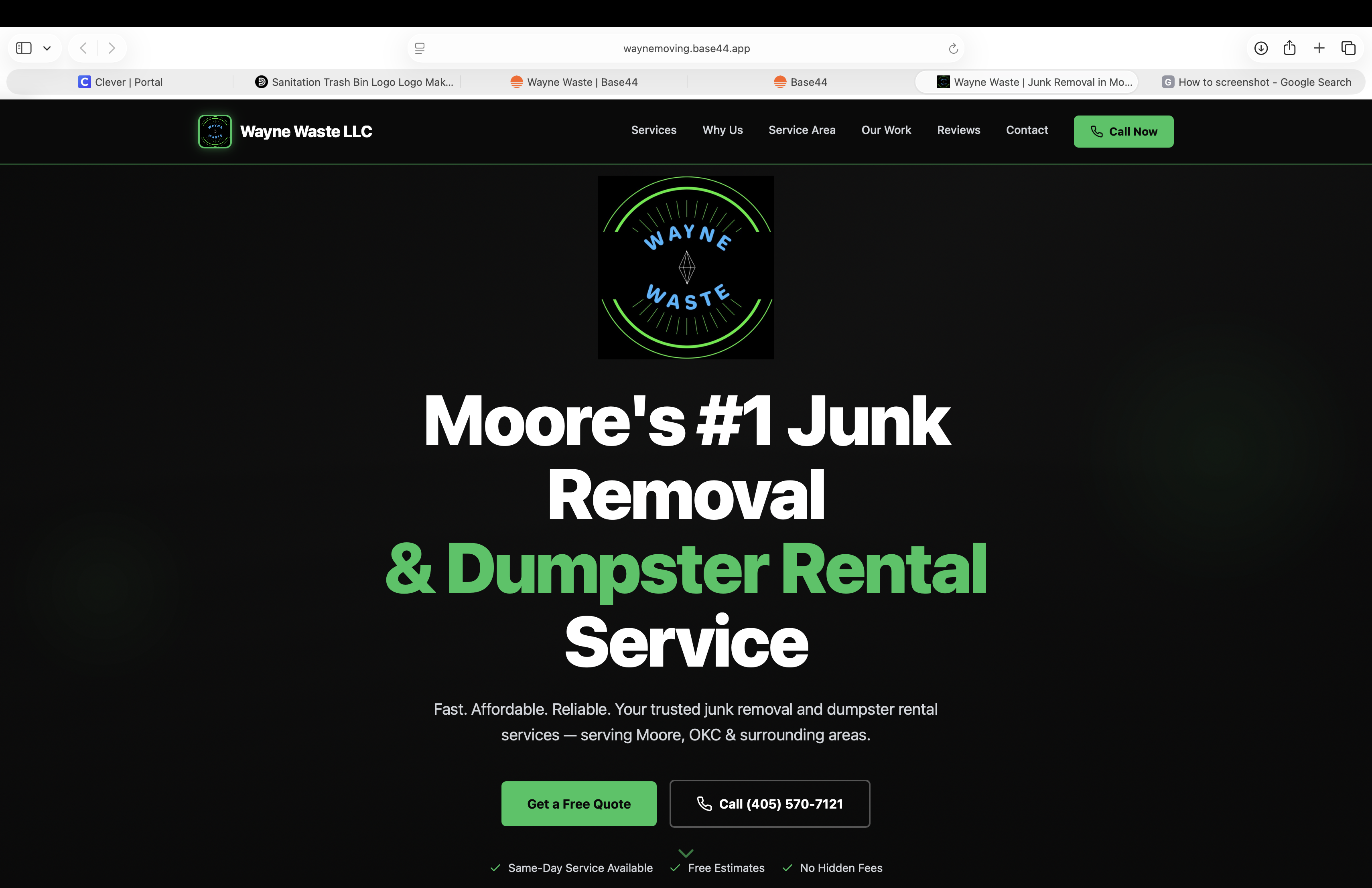 Junk removal. template preview