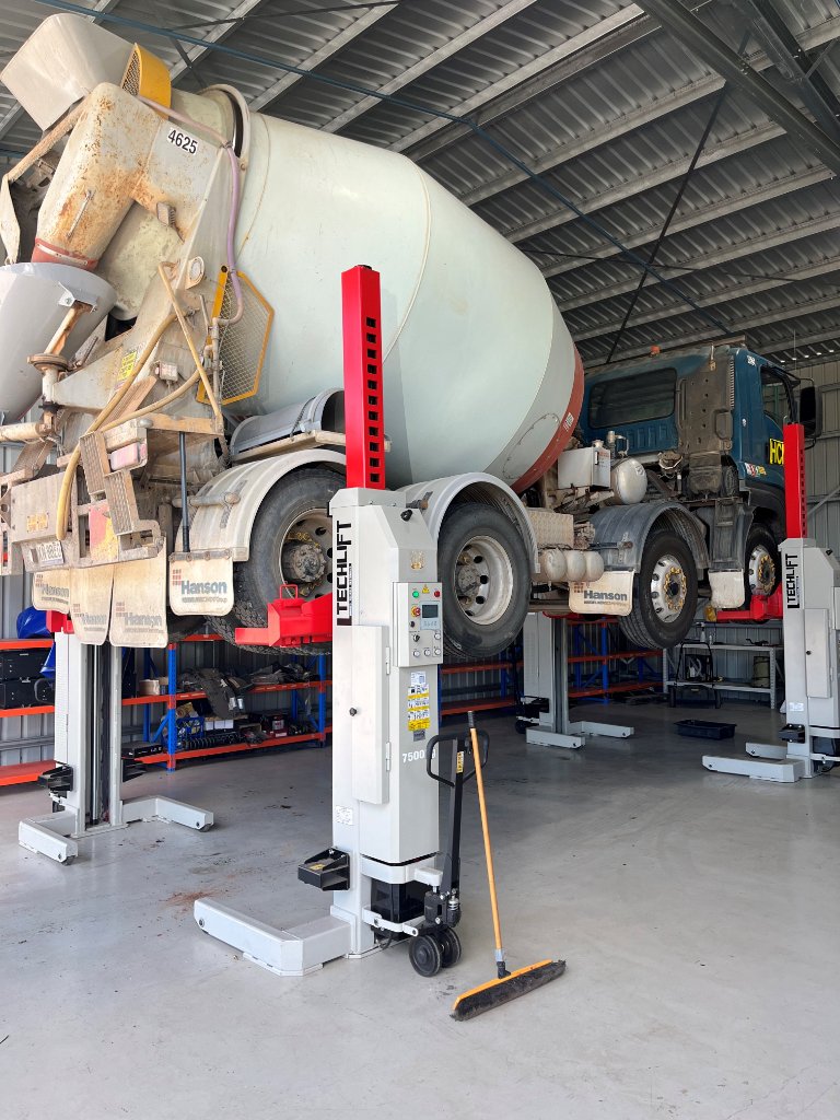Concrete Truck on Lift