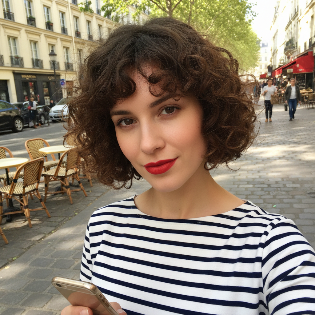 Curly French Bob - Short curly hairstyle inspiration